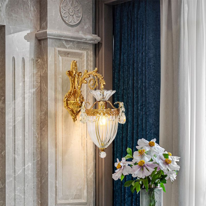 Cone Shape Metal Wall Lighting Modern Style Multi Lights Wall Mounted Light in Gold