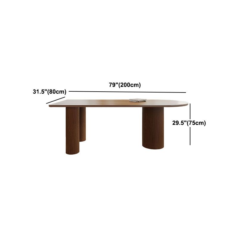 Solid Wood Top Dining Table Modern Dining Table with 4 Pine Wood Legs