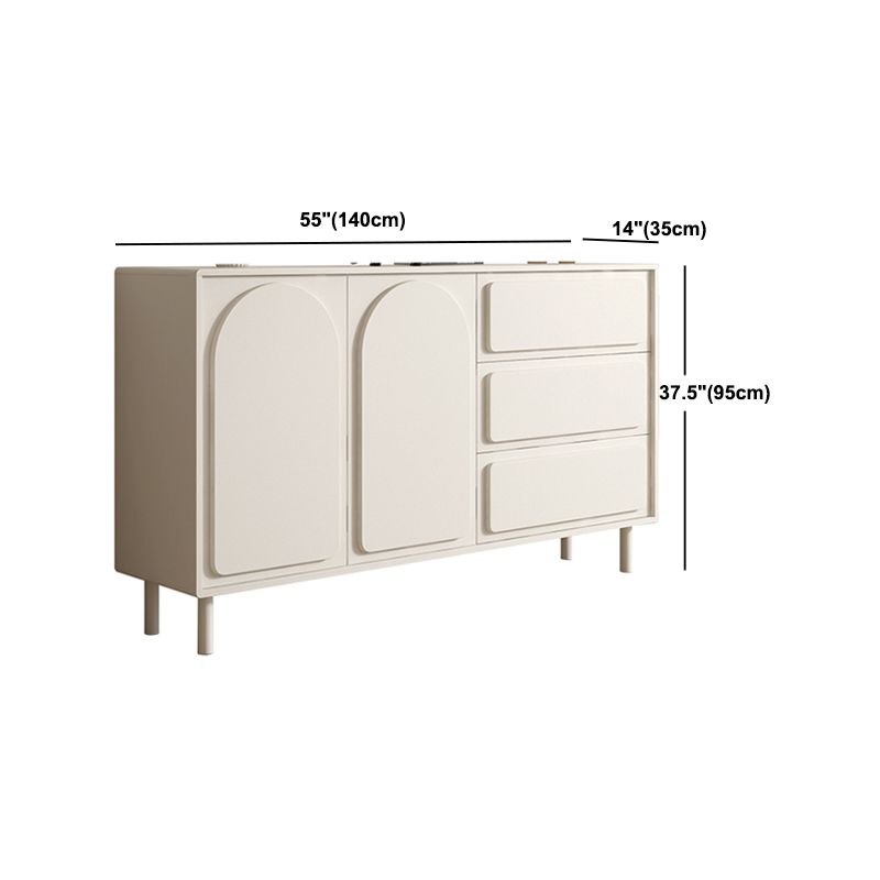 37.4"Tall White Wooden Cabinet , 3- Drawer Rectangle Accent Cabinet