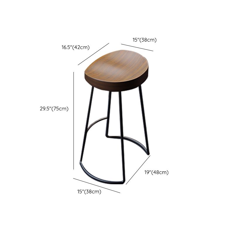 Solid Wood Dining Stools Contemporary Bar Stools with Footrest