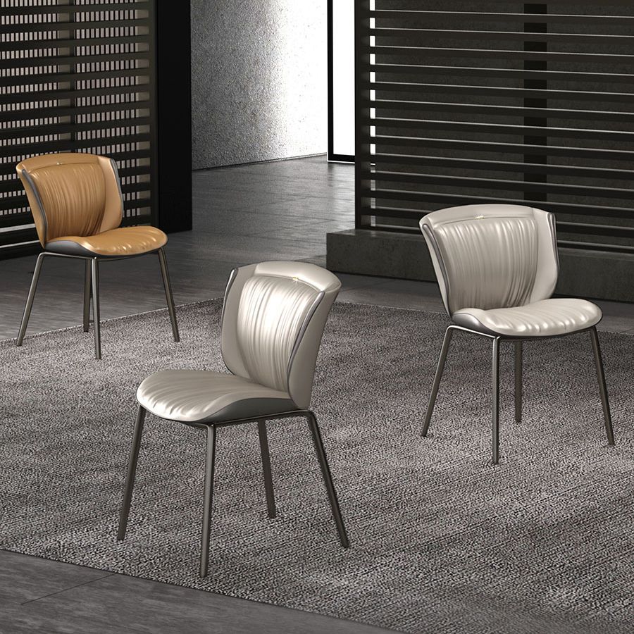 Silla auxiliar para el hogar, silla de metal tapizada con respaldo lateral para comedor (juego de 2)