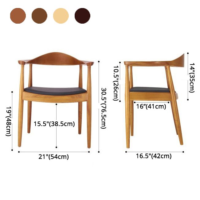 Silla lateral interior escandinava tapizada Silla de comedor de madera con respaldo abierto