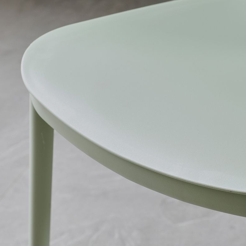 Silla de comedor de plástico cuadrada moderna con parte trasera abierta, sillas sin brazos laterales