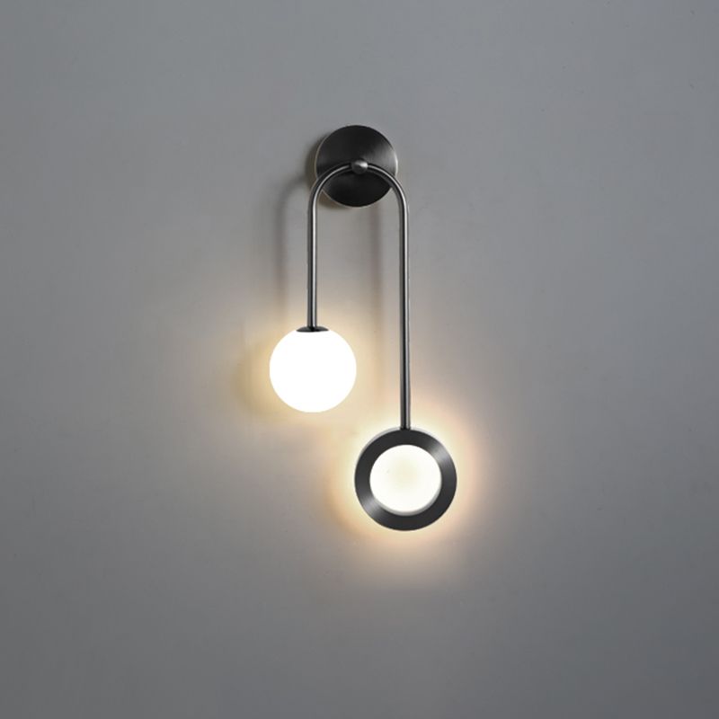 Lámparas de pared globales lámpara de montaje de pared de vidrio LED moderno de 1 luces para dormitorio