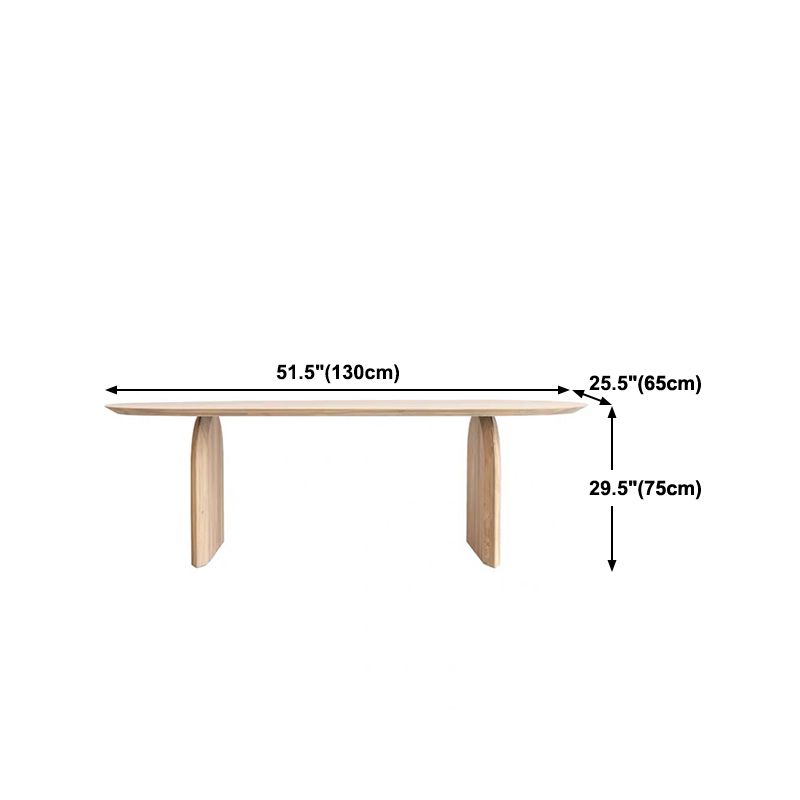 Oval Modern Dining Table Pine Solid Wood Natural Dining Room Collection