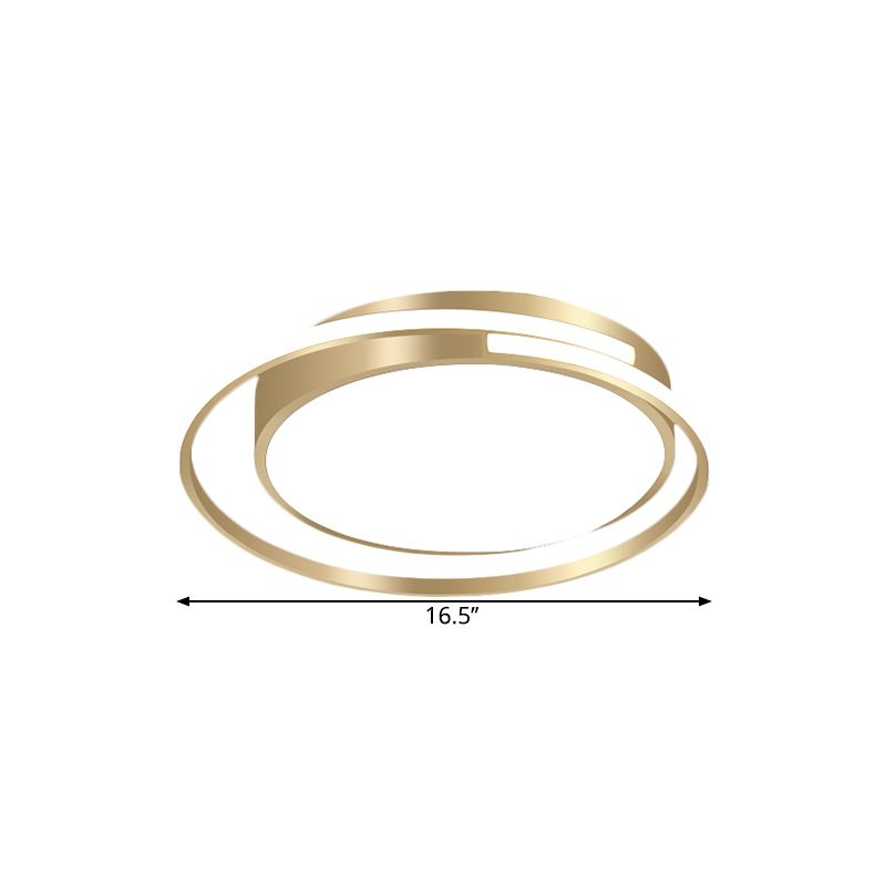 Metal Drum Flush Mount Lamp Contemporary LED Flush Ceiling Light in Gold for Bedroom, 16.5"/20.5"/25.5" W (The customization will be 7 days)