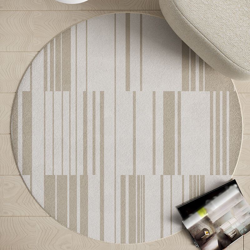Modern Living Room Rug Round Polyester Rug Anti-Slip Backing Rug for Living Room