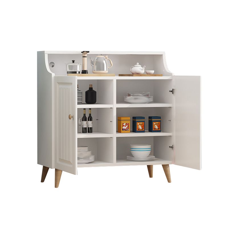 Contemporary Style Wood Adjustable Shelving Buffet Sideboard with Cabinets