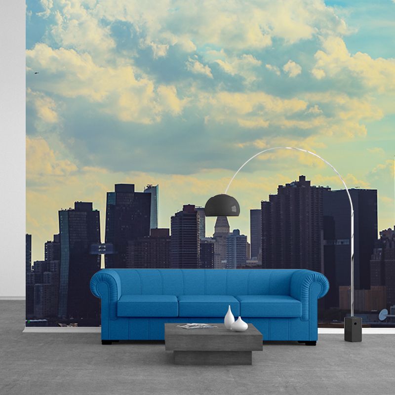 City Scenery Mural Stain Resistant Contemporary Wall Decor Living Room