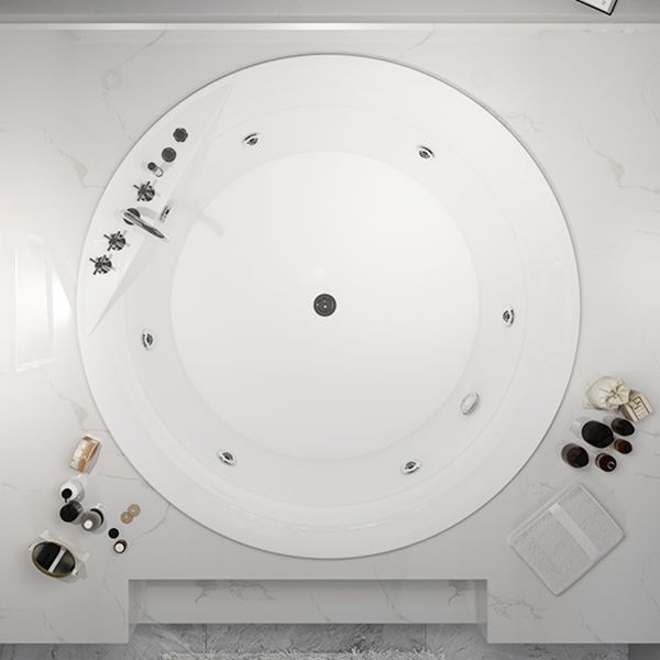 Modern White Acrylic Bath Tub Round Drop-in Bathtub for Home
