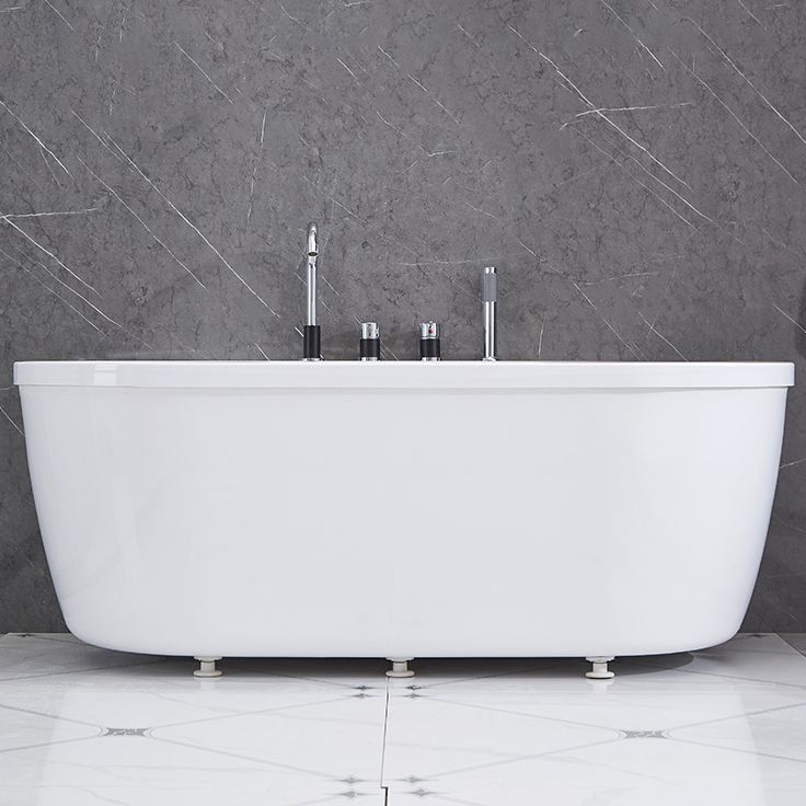Modern Oval Center Bath Acrylic Freestanding Soaking White Bathtub