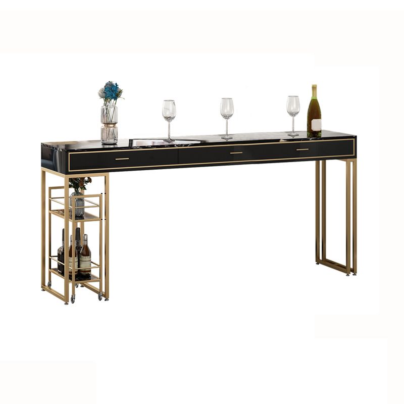 Rectangular Bar Stool and Table Set 1/3 Pieces Pub Table Set for Dining Room