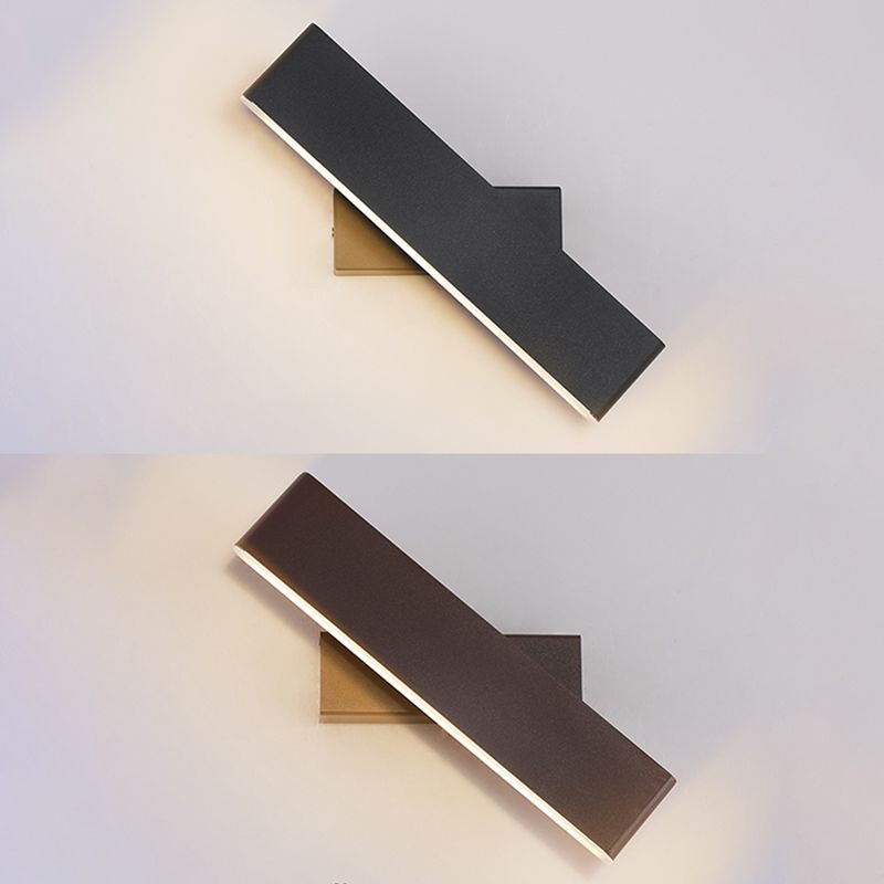 Lámpara de pared giratoria de LED creativo moderno apliques de pared rectangular de aluminio con sombra acrílica