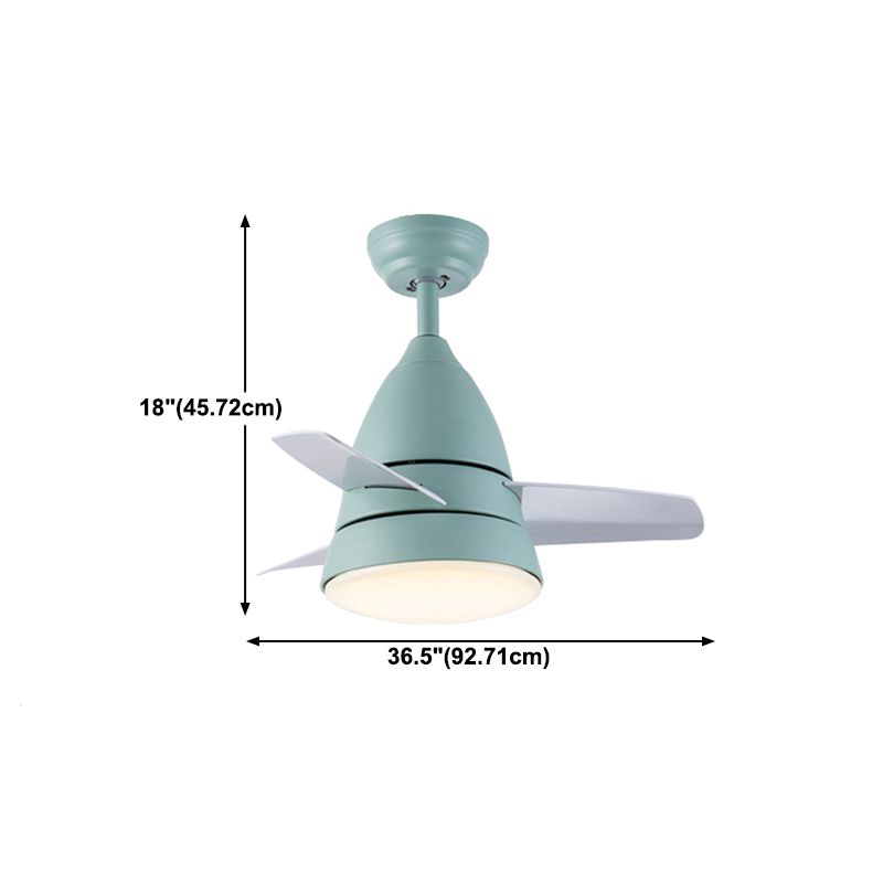 Kids Style Geometry Ceiling Fan Lamp Metal 1 Light Ceiling Fan Lighting for Living Room