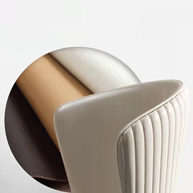 Contemporary Style Leather Chair Armless Parsons Chair with Wooden Legs for Dining Room