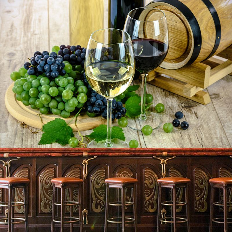 Customized Grape Wine Wall Mural Photography Moisture Resistant for Wine Shop