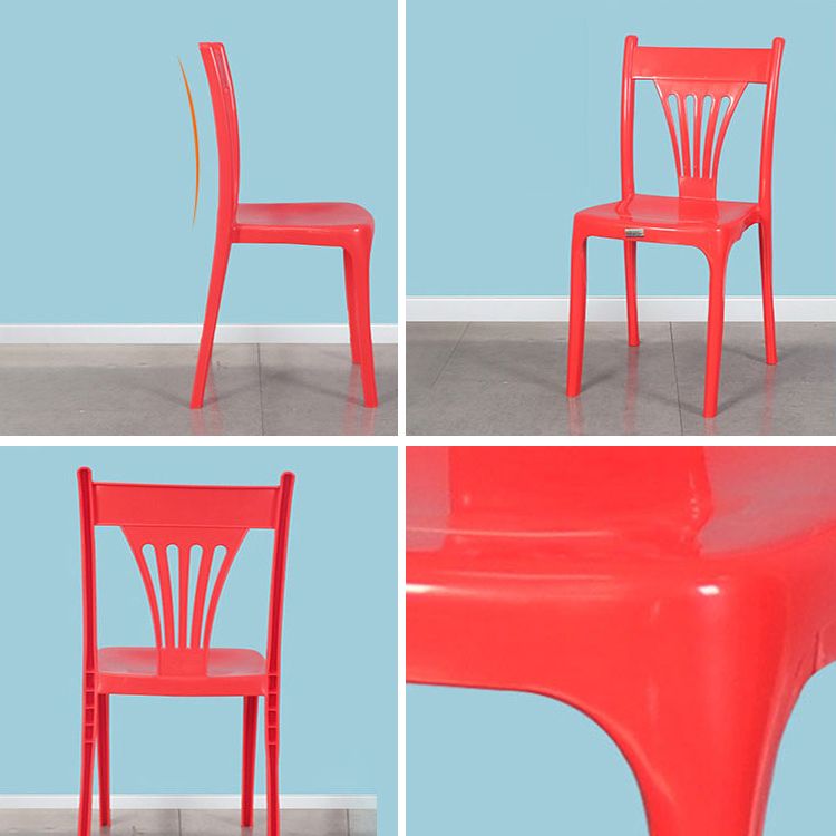 Sillas de comedor de estilo moderno, silla lateral sin brazos de plástico para cocina