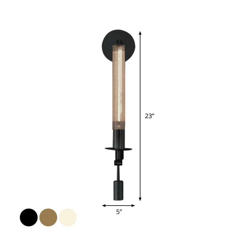 Tube Bathroom Wall Mount Light Minimalist Metal 1/2-Head Brass/Black/Chrome Sconce Lighting Fixture