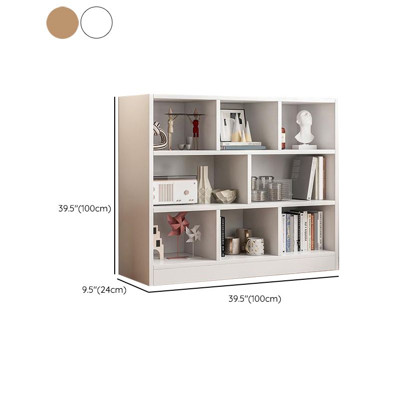 Standard Closed Back Bookshelf Engineered Wood Scandinavian Bookcase