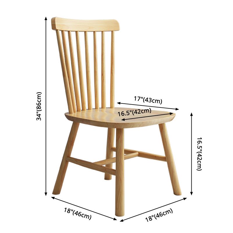 Zeitgenössische Küche Holzquadrat Essstuhl Windsor Rücken Essneitenstuhl