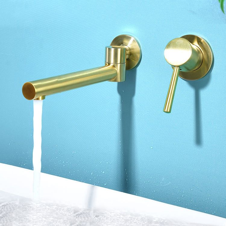 Contemporary Wall Mounted One Handle Kitchen Faucet Low Arch Water Filler