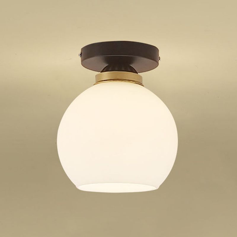 Modernism Black Flush Mount Lighting Globe Shaded Ceiling Light for Room
