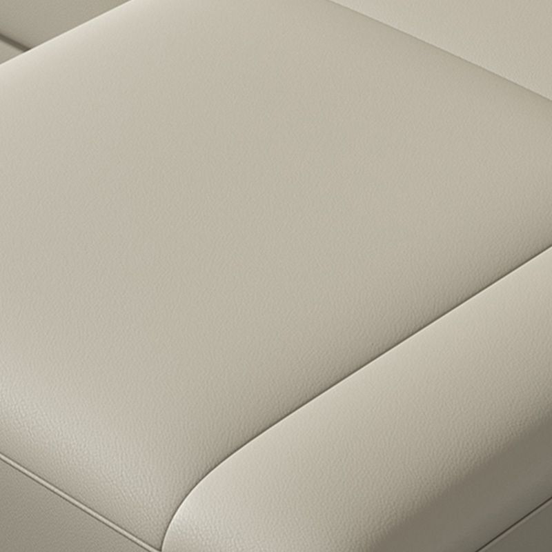Ultra-Modern Genuine Sofa with Pillow Back and Rolled Arm in Wood