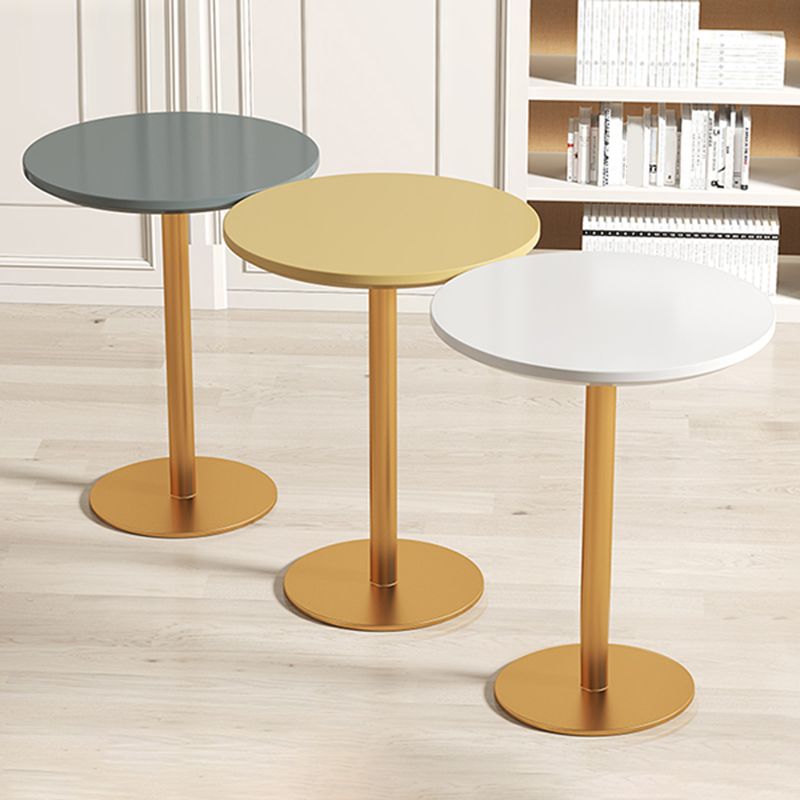 Iron Bar Table Industrial Bar Height Cocktail Table with Pedestal