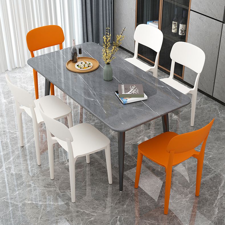 Nordic Backrest Stackable Acrylic Chair with Acrylic Legs for Dining Room