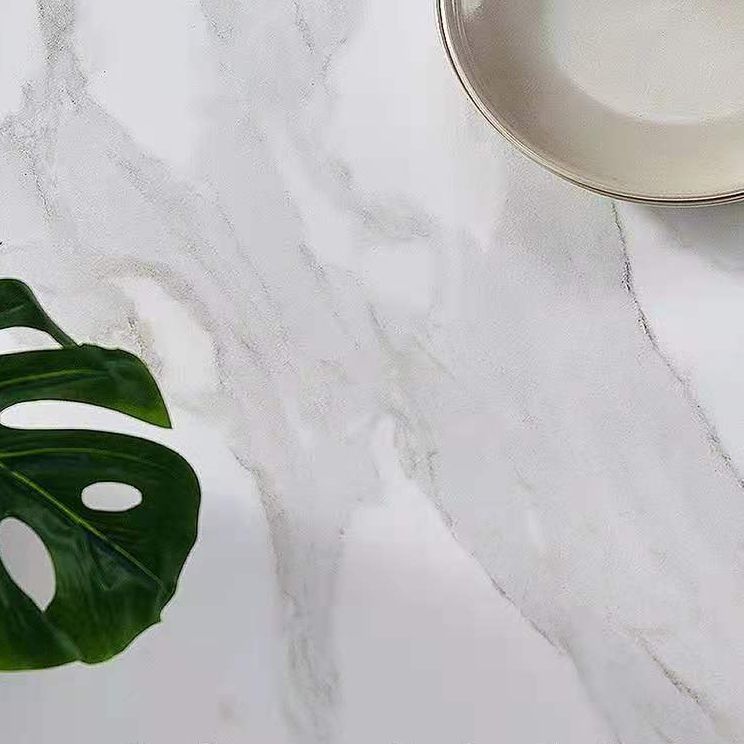 4 Legs Dining Table Industrial Stone Dining Table with Black Frame