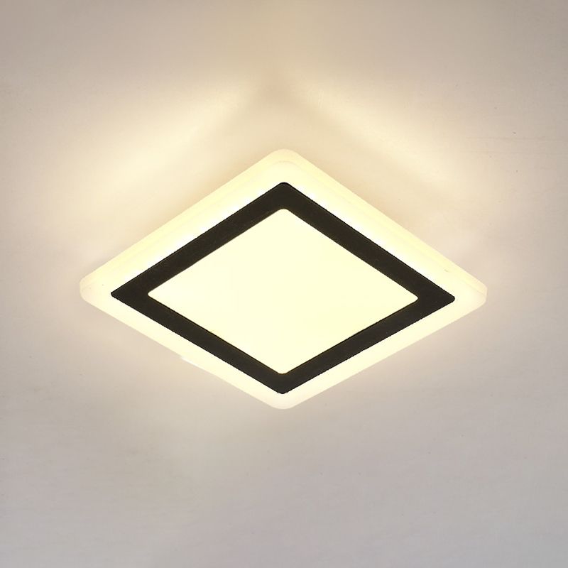 Square Shape LED Ceiling Lamp Modern Iron 1 Light Flush Mount for Aisle Balcony