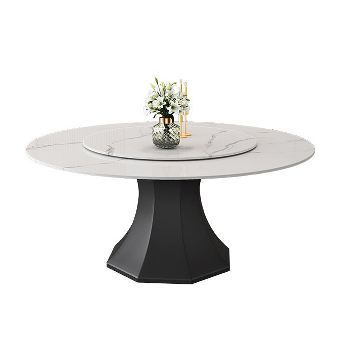 Contemporary 1/4/5/7/9/13 Pieces Furniture Round Stone Dining Set in White