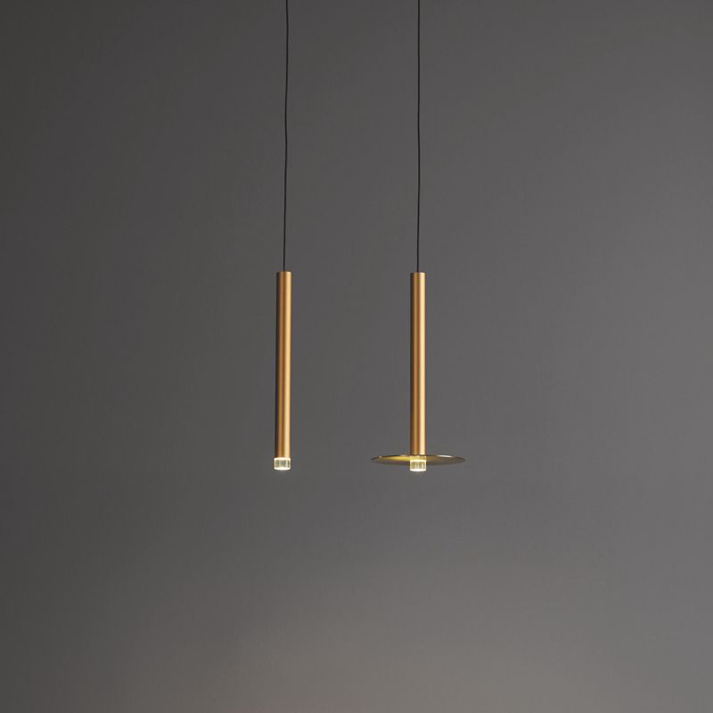 Gouden afwerking lineaire ophanging licht postmodern 1 lamp metalen hanger voor eetkamer