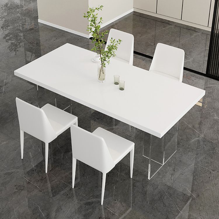 White Dining Table Set 1/3/4/5 Pcs Modern Dining Table with Chairs