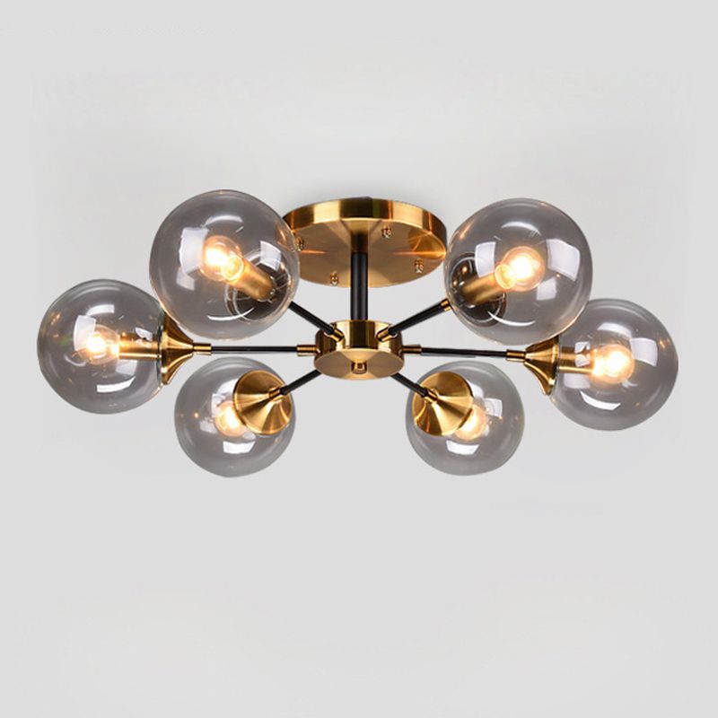 Contemporánea Sphere Flush Light Light Light Lámparas de montaje de vidrio en oro