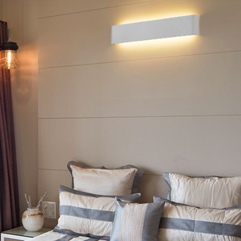 Luz de pared LED recta de la pared moderna de 2 luces con aluminio para dormitorio