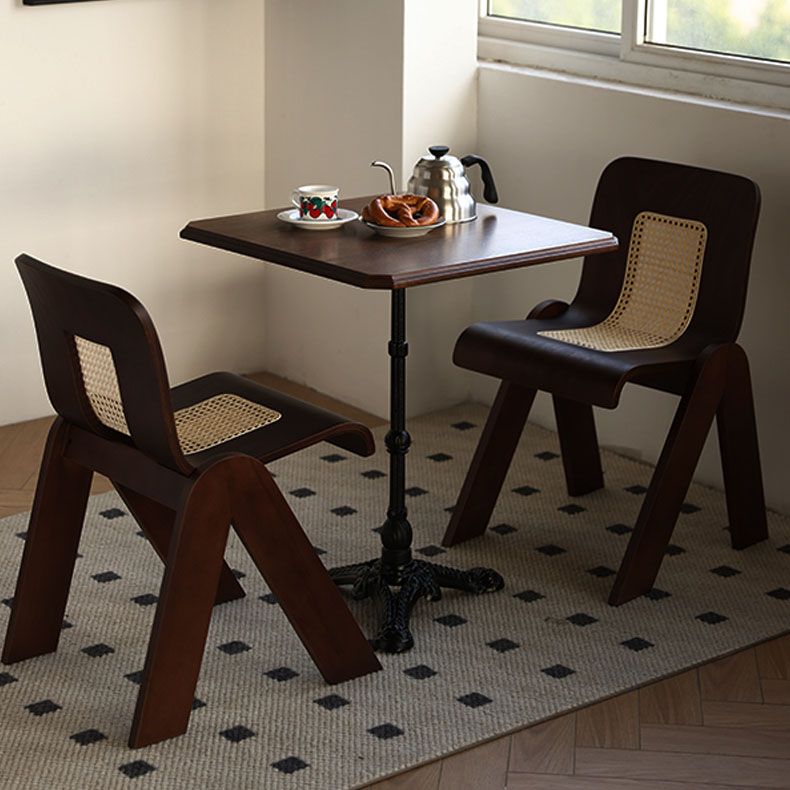 Modern Style Dining Chair Solid Wood Low Back Side Chair for Dining Room