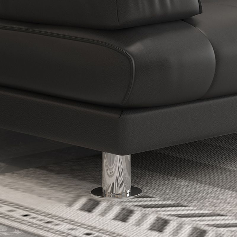 33.46" Wide Sofa Faux Leather Convertible Sofa with Biscuit Back