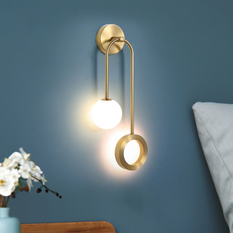 Lámparas de pared globales lámpara de montaje de pared de vidrio LED moderno de 1 luces para dormitorio