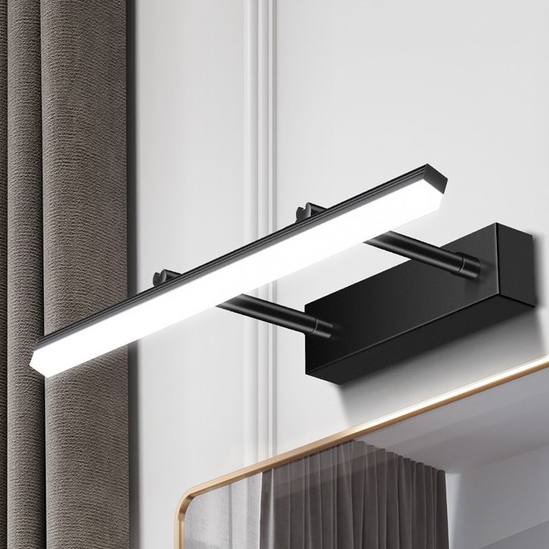 Metallausziehbare Wandlampe Nordischer Stil schwarzer LED -Spiegel Licht für Badezimmer