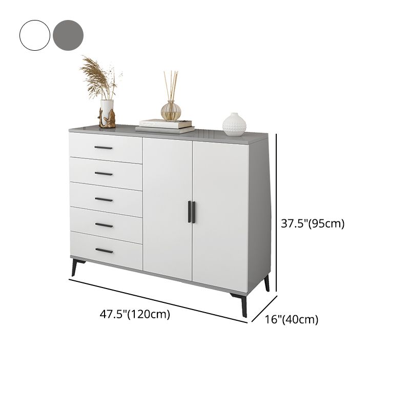 Modern Wooden Accent Cabinet with Black Straight Legs Storage Cabinet