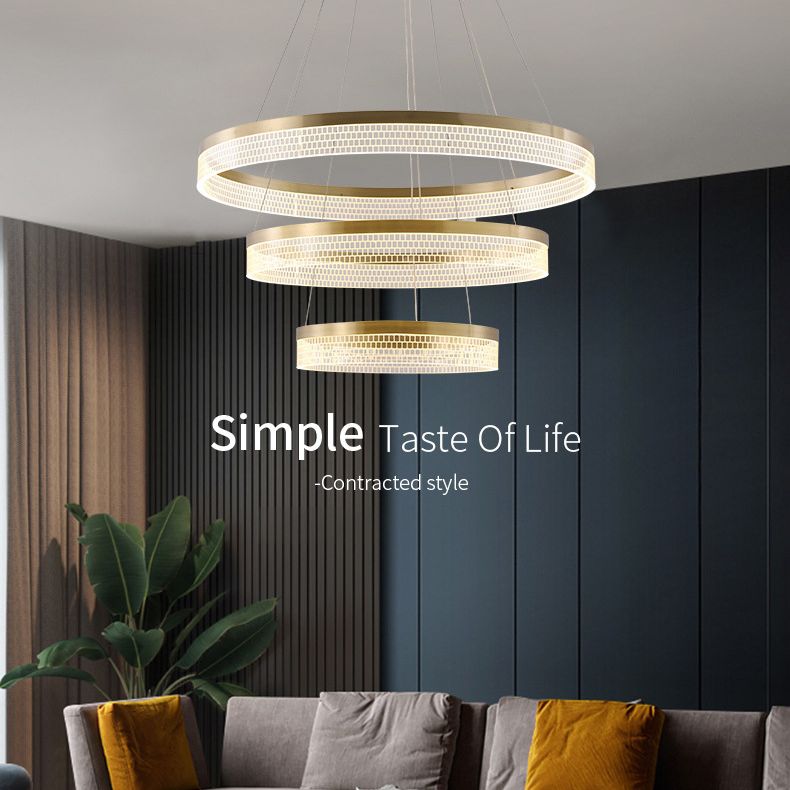 Lumières de lustre en cercle contemporain