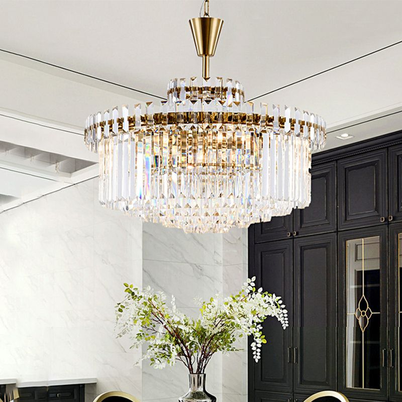 Lumière à lustre en cristal clair