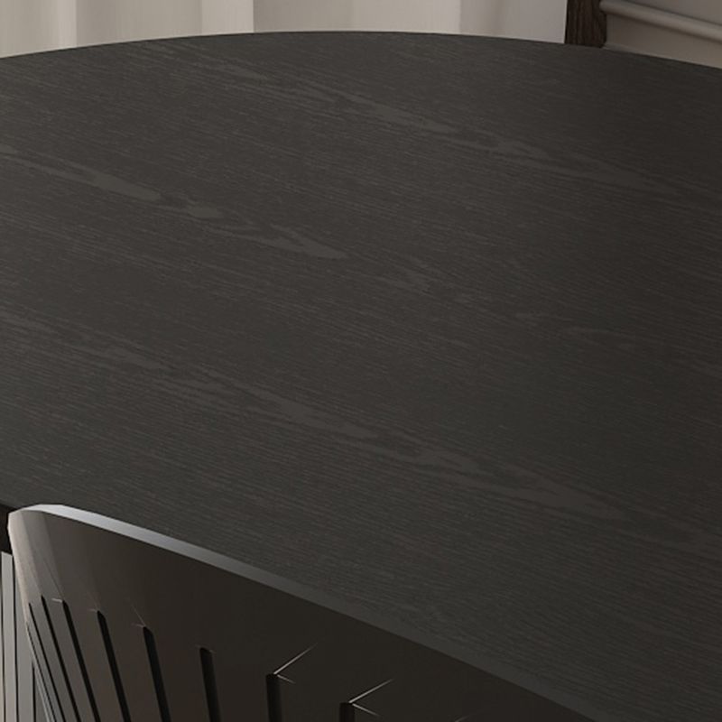 Oval Dining Table for Restaurant Contemporary Kitchen Table with Black Double Pedestal
