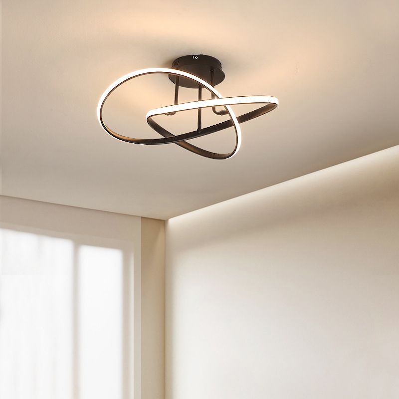 Single Black Flush Mount Lighting Unique Ceiling Light for Living Room