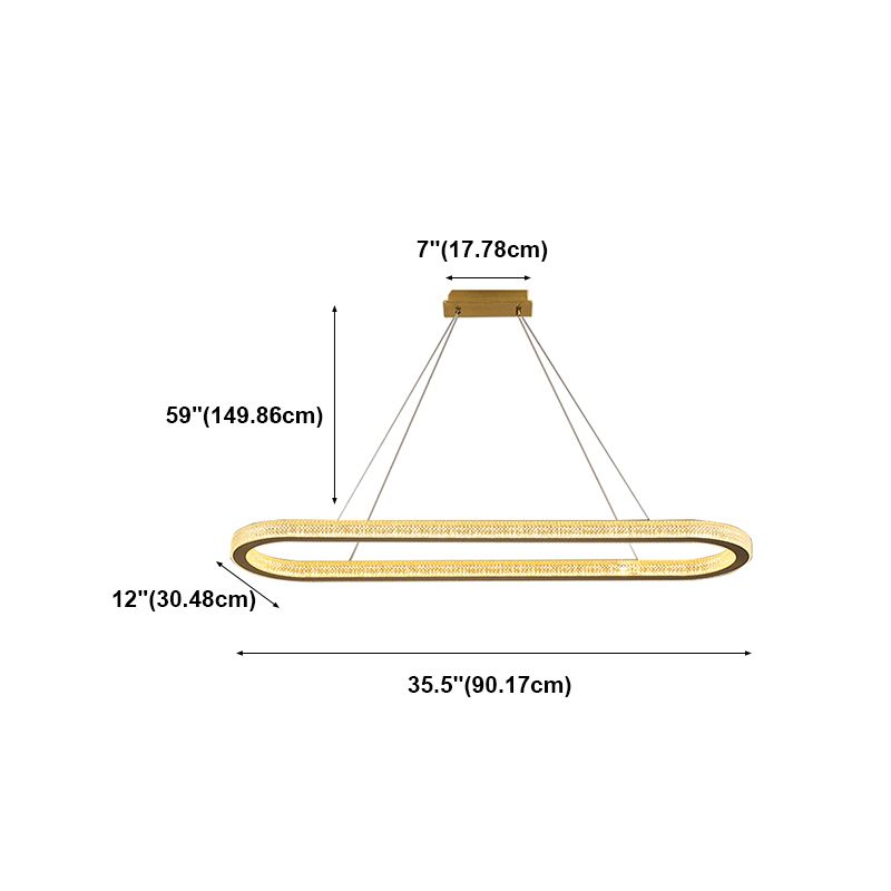 Modern Style Oval Pendant Light Metal 1 Light Pendant Light Fixture