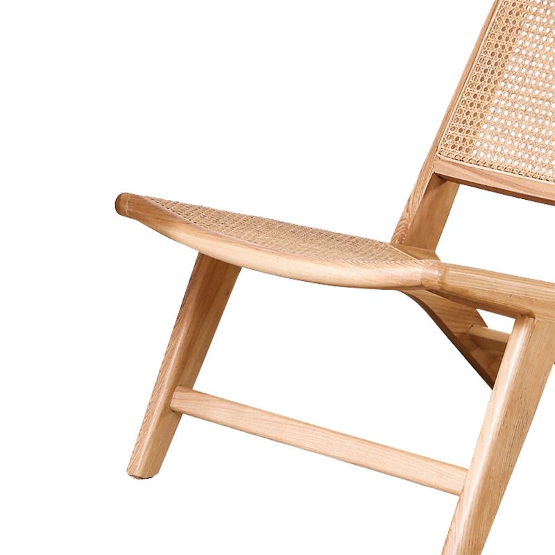Leather Woven Back Chair Basic Four Leg Lounge Chair for Living Room