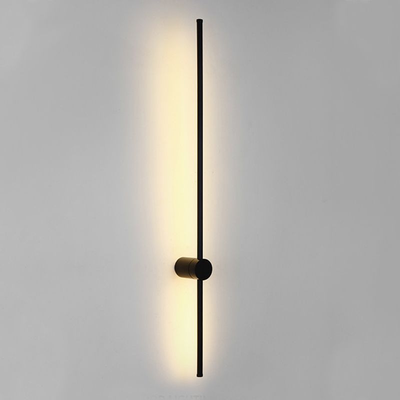 Moderner Stil Minimalistischer Streifen Schatten Wandleuchte Metal 2 Leichte Leuchten in Schwarz für Schlafzimmer