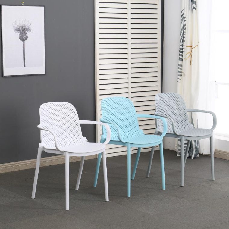 Chaise de fauteuil en plastique moderne Chaise latéral de salle à manger massif empilable pour cuisine pour cuisine