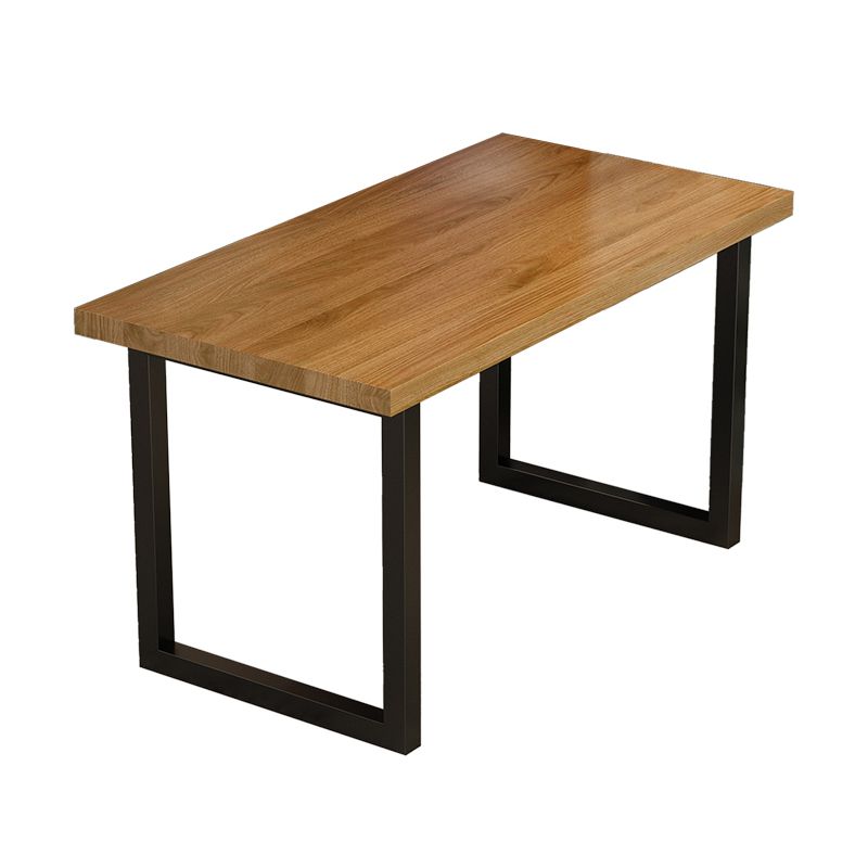 Industrial Style Solid Wood Dining Set with Traditional Height Table and Double Pedestal Base